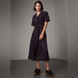 Burberry Silk Polka Dot Wrap Tea Dress